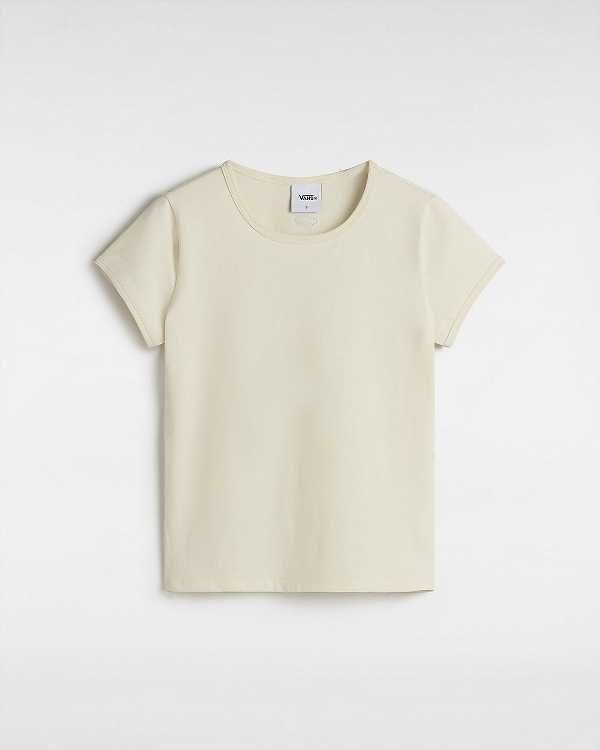 Beige Vans Premium Short Sleeve Baby Women T Shirts | VN6189237