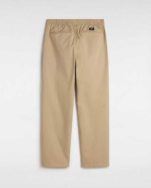 Beige Vans Range Relaxed Elastic Men Pants | VN5903617