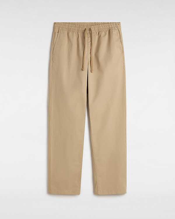 Beige Vans Range Relaxed Elastic Men Pants | VN5903617