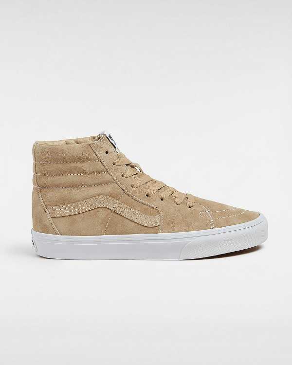 Beige Vans Sk8-Hi Pig Suede Women Skate Shoes | VN0251984