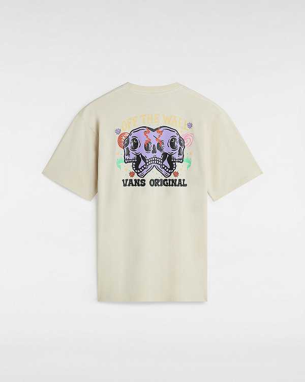 Beige Vans Skull Void Classic Men T Shirts | VN9541782