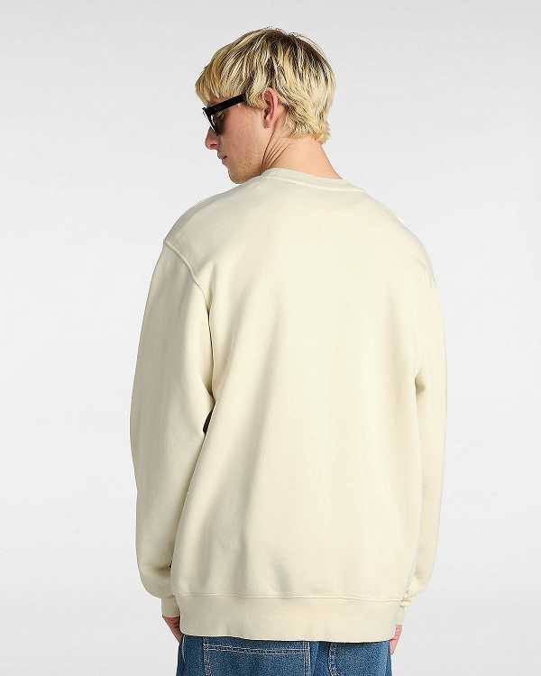 Beige Vans Tell a Friend Crew Men Sweatshirt | VN6935217