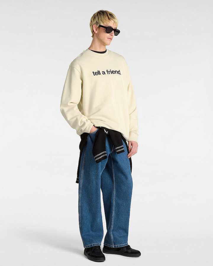 Beige Vans Tell a Friend Crew Women Sweatshirt | VN3409872