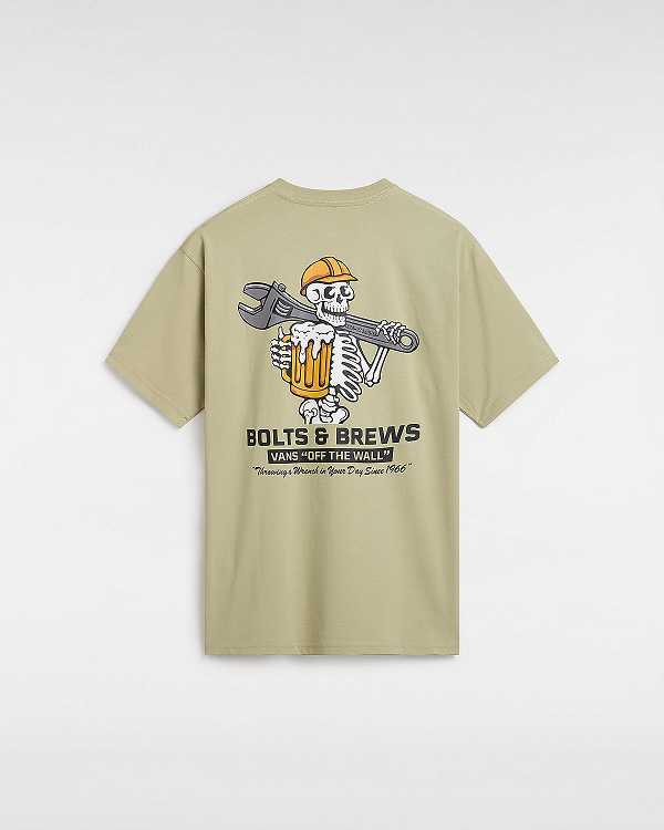 Beige Vans Wrenched Men T Shirts | VN5392681