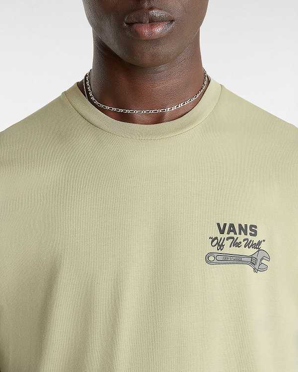 Beige Vans Wrenched Men T Shirts | VN5392681