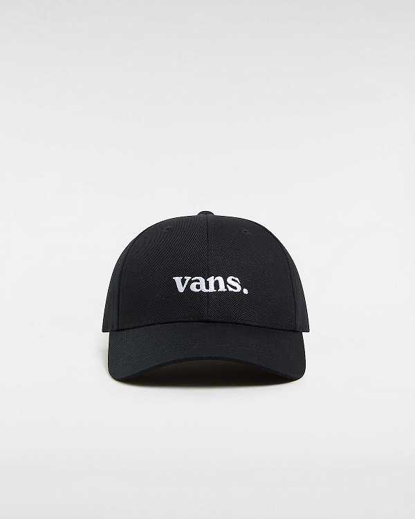 Black Vans 66 Structured Jockey Unisex Hats | VN8421593