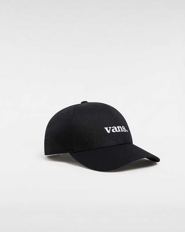 Black Vans 66 Structured Jockey Unisex Hats | VN8421593