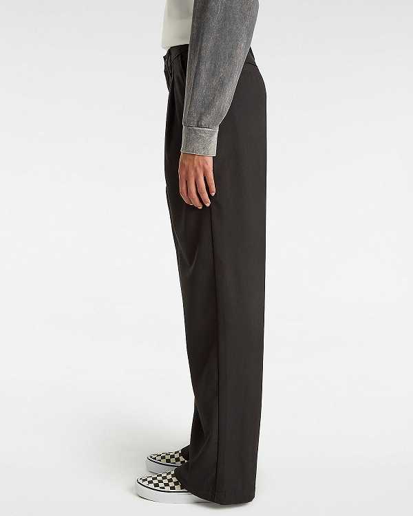 Black Vans Alder Relaxed Pleated Women Pants | VN5967213