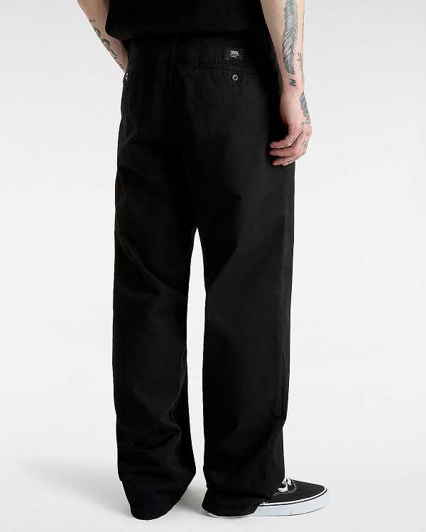 Black Vans Authentic Chino Loose Men Pants | VN2143679