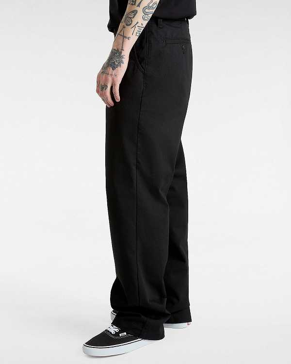 Black Vans Authentic Chino Loose Men Pants | VN2143679