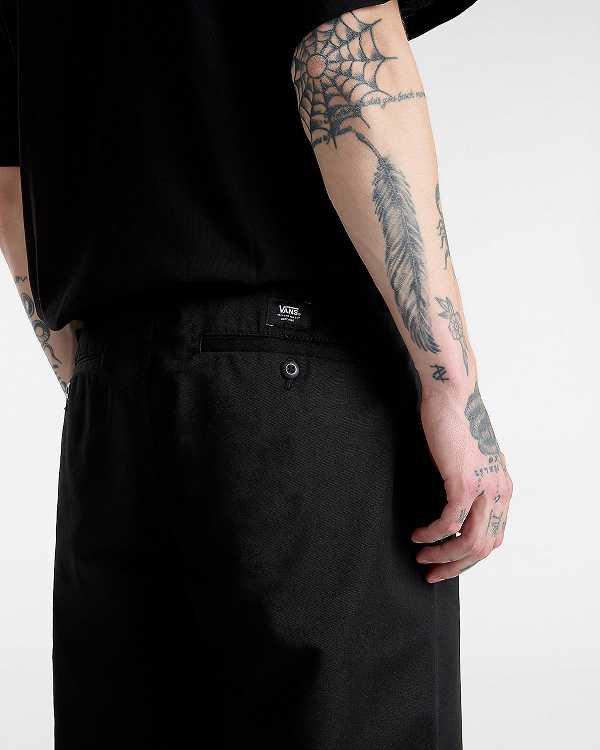 Black Vans Authentic Chino Loose Men Pants | VN2143679