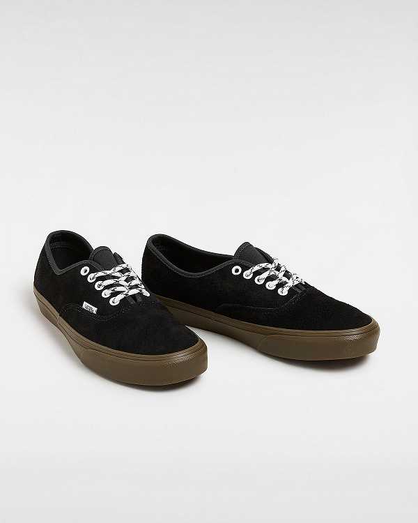 Black Vans Authentic Hairy Suede Men Sneakers | VN6182370