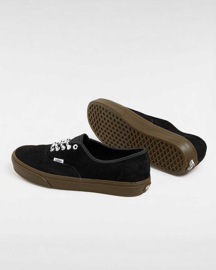 Black Vans Authentic Hairy Suede Men Sneakers | VN6182370