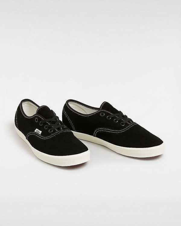 Black Vans Authentic Lowpro Suede Men Sneakers | VN4390871