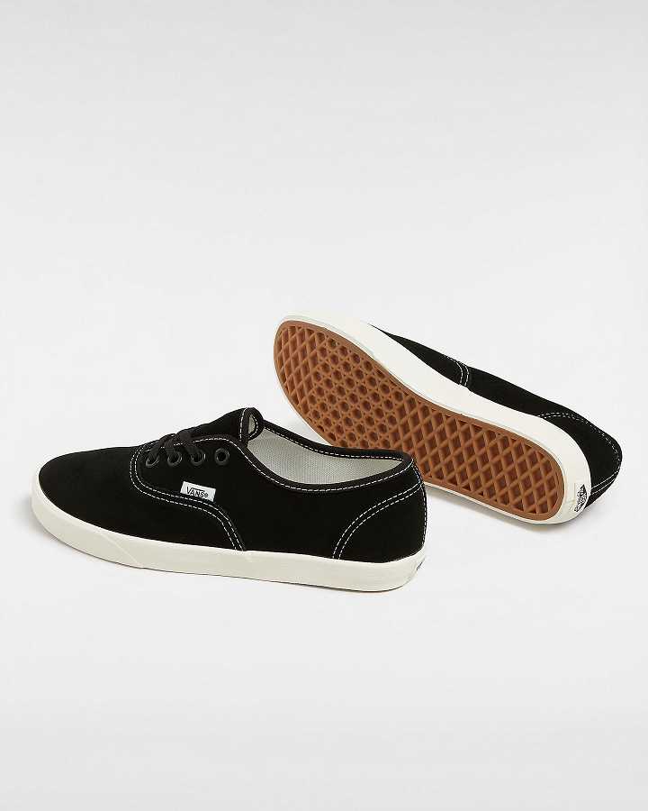 Black Vans Authentic Lowpro Suede Men Sneakers | VN4390871