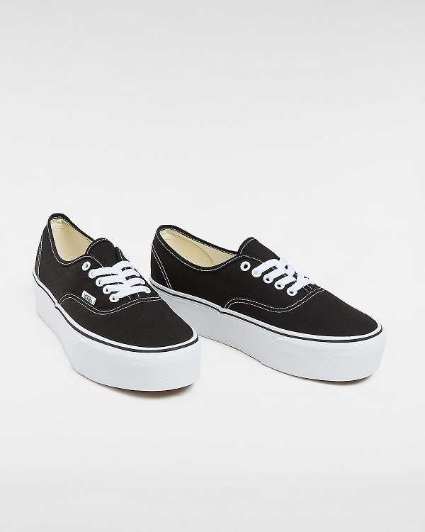 Black Vans Authentic Women Platform Shoes | VN8610245