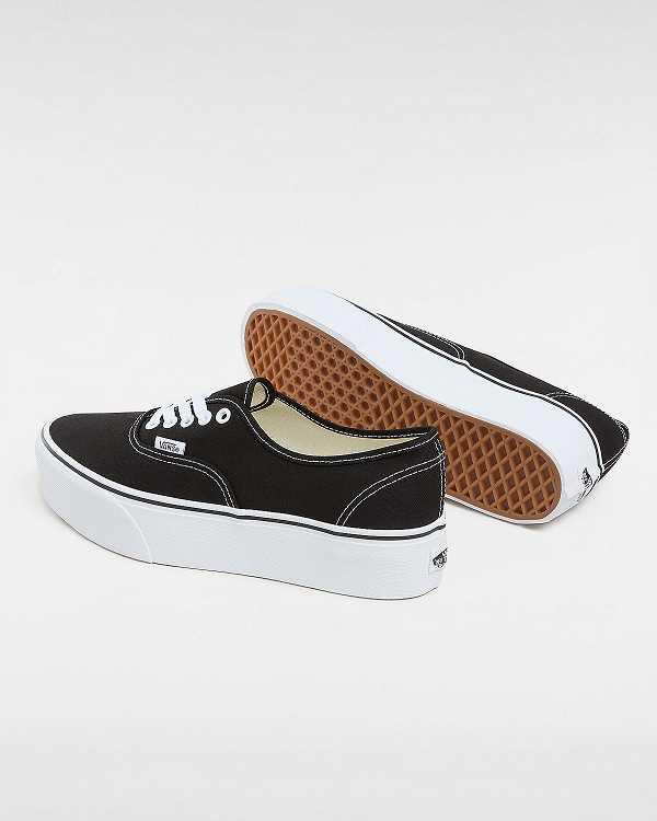 Black Vans Authentic Women Platform Shoes | VN8610245