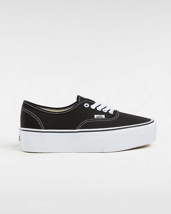 Black Vans Authentic Women Platform Shoes | VN8610245