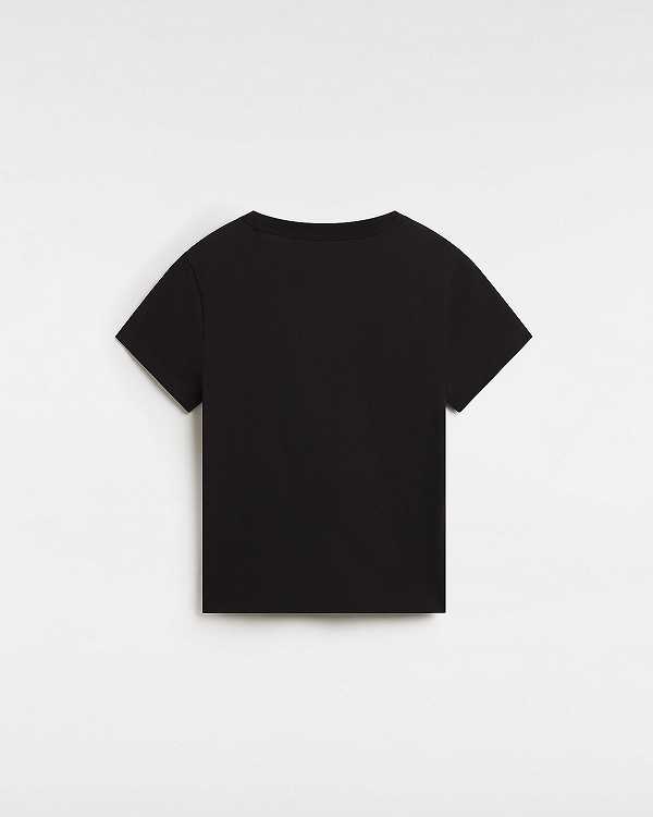 Black Vans Basic mini Women T Shirts | VN2479031