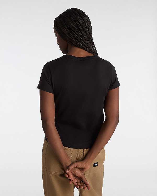 Black Vans Basic mini Women T Shirts | VN2479031