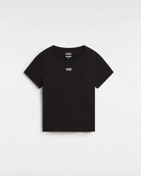 Black Vans Basic mini Women T Shirts | VN2479031