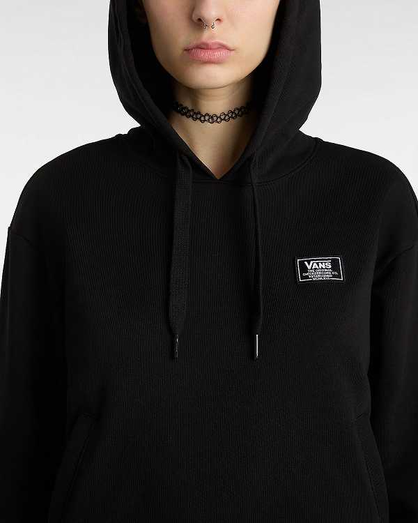 Black Vans Boom Boom Check Crop Women Sweatshirt | VN0261385