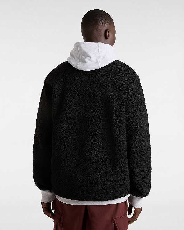 Black Vans Boxed Sherpa Men Sweatshirt | VN7612389