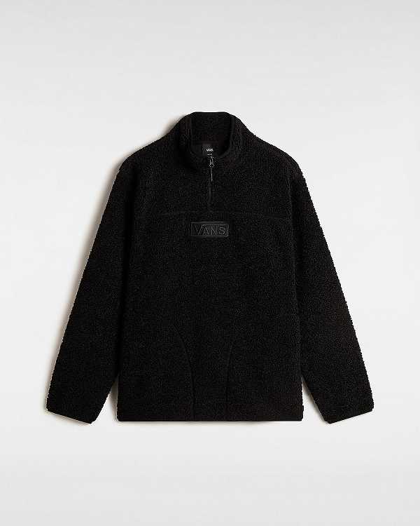 Black Vans Boxed Sherpa Men Sweatshirt | VN7612389