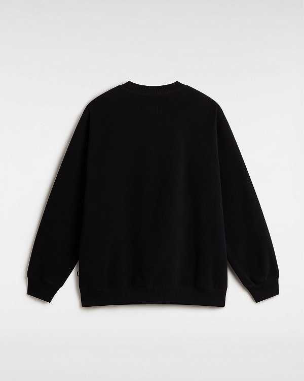 Black Vans Carlo Polar Fleece Loose Crew Men Sweatshirt | VN8135790