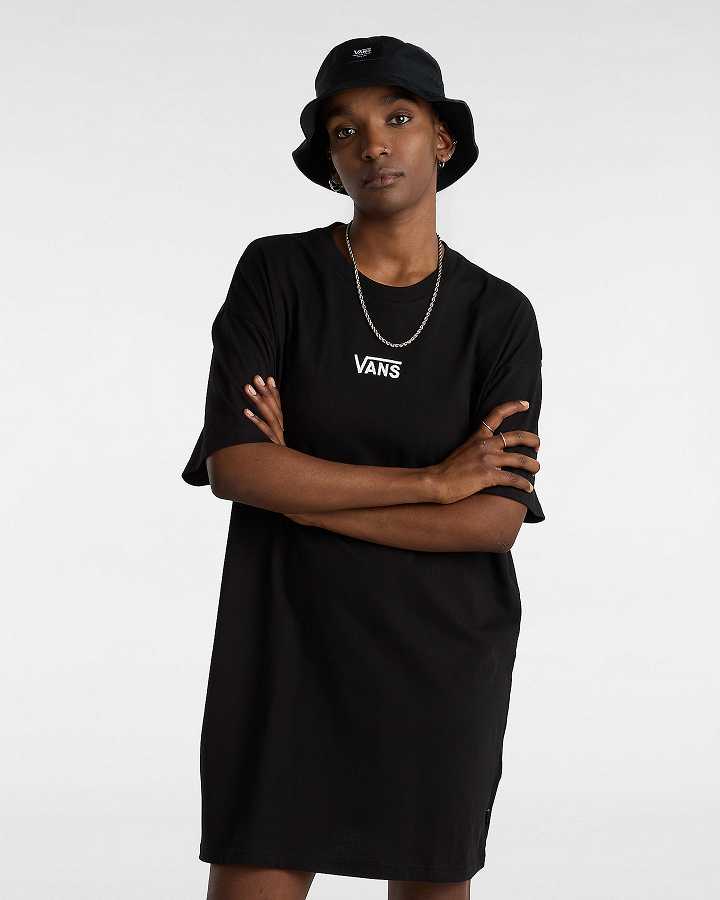 Black Vans Center Vee Tee Women Dress | VN2910368