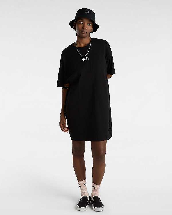 Black Vans Center Vee Tee Women Dress | VN2910368