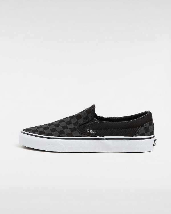 Black Vans Checkerboard Classic Women Slip On Shoes | VN2734518