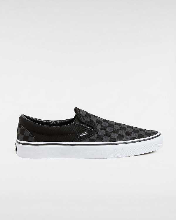 Black Vans Checkerboard Classic Women Slip On Shoes | VN2734518