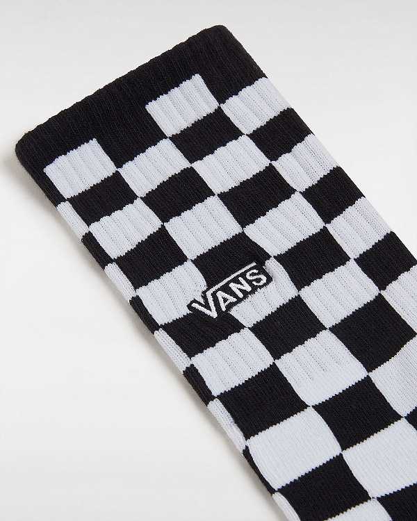 Black Vans Checkerboard Crew (1 Pair) Unisex Socks | VN8594031