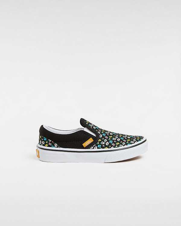 Black Vans Classic (4-8 Years) Kids\' Slip On Shoes | VN7926105