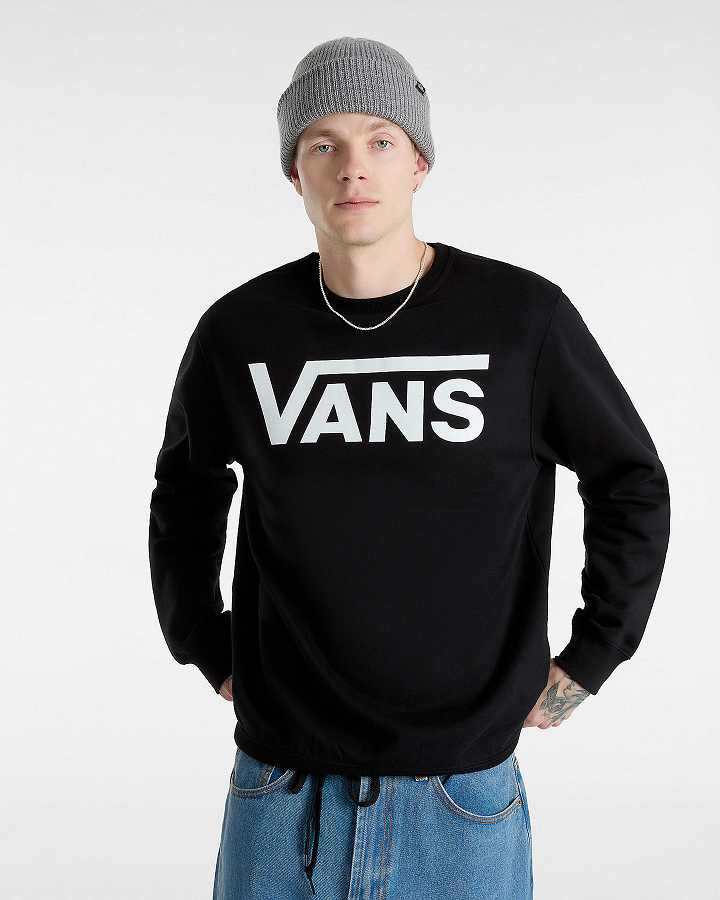 Black Vans Classic III Crew Men Sweatshirt | VN1652978