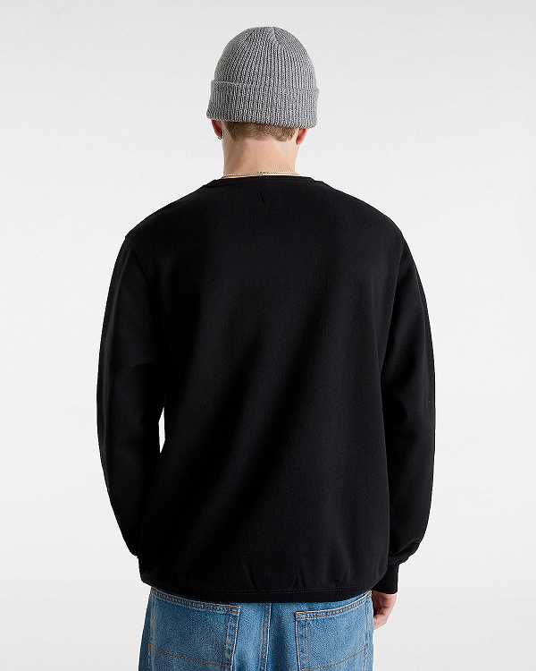 Black Vans Classic III Crew Men Sweatshirt | VN1652978