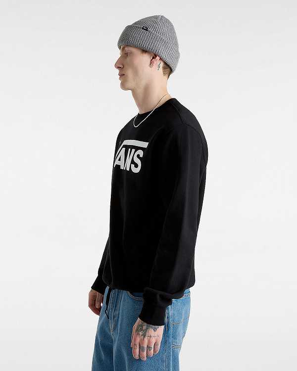 Black Vans Classic III Crew Men Sweatshirt | VN1652978