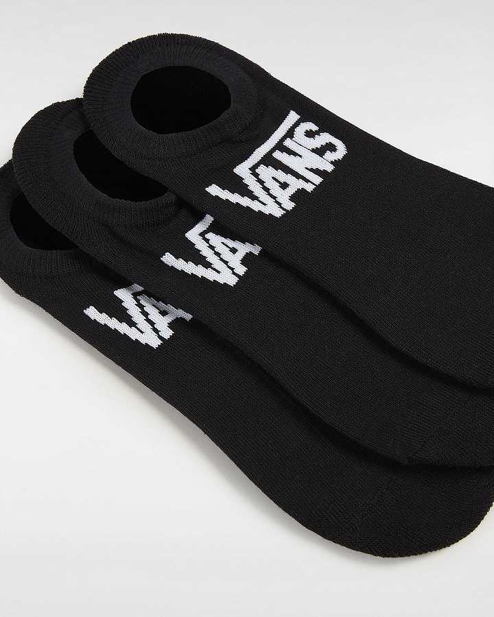 Black Vans Classic Kick (3 Pairs) Unisex Socks | VN3125849