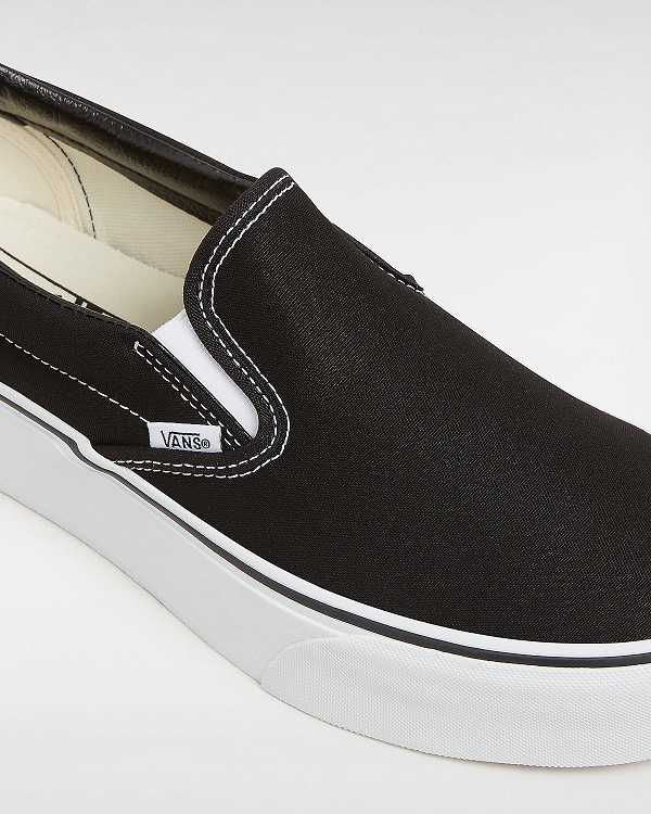 Black Vans Classic Slip-On Women Platform Shoes | VN8207691