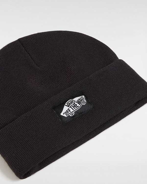 Black Vans Classic Tall Cuff Unisex Beanie | VN8209514