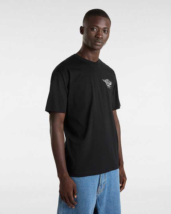 Black Vans Club House Men T Shirts | VN0963751