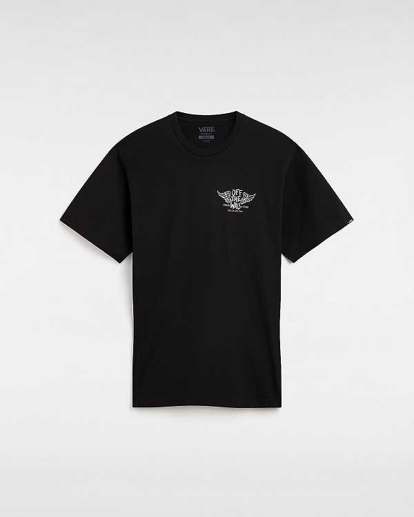 Black Vans Club House Men T Shirts | VN0963751