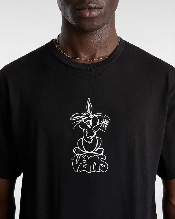 Black Vans Crazy Eddy Men T Shirts | VN5182436