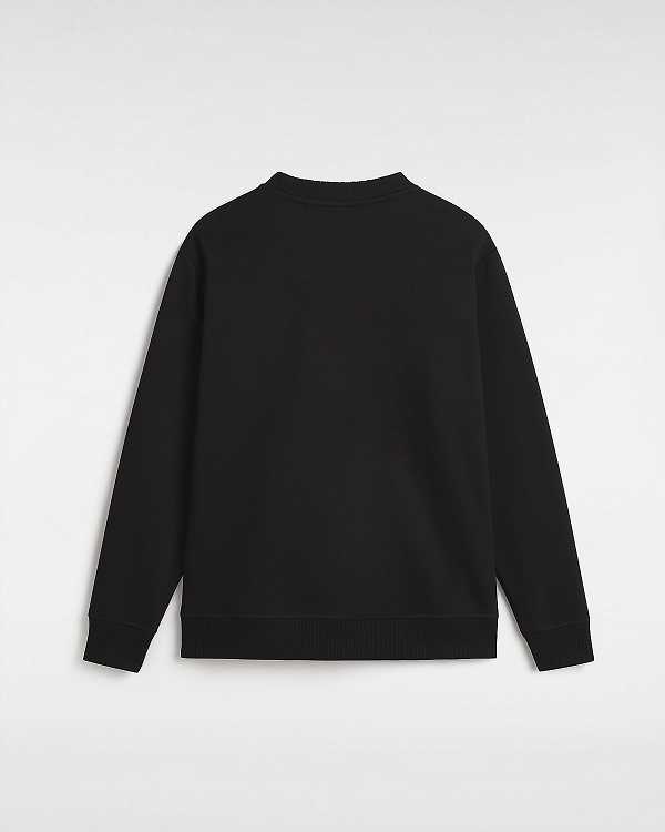 Black Vans Damask Crew Women Sweatshirt | VN0432175