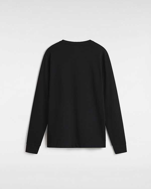 Black Vans Damask Long Sleeve Women T Shirts | VN5027638