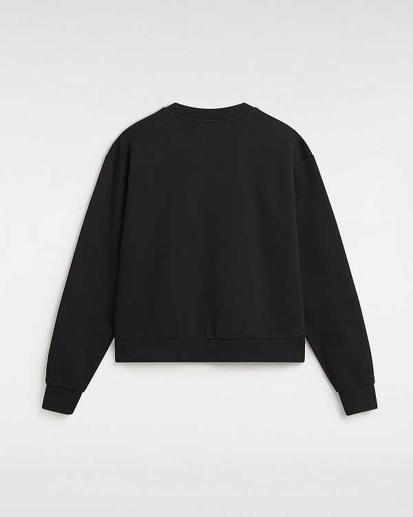 Black Vans Essential Crew Women Sweatshirt | VN8914037