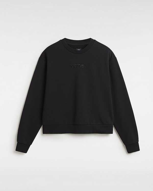 Black Vans Essential Crew Women Sweatshirt | VN8914037