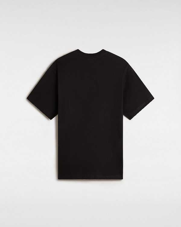 Black Vans Essential Loose Men T Shirts | VN7814259