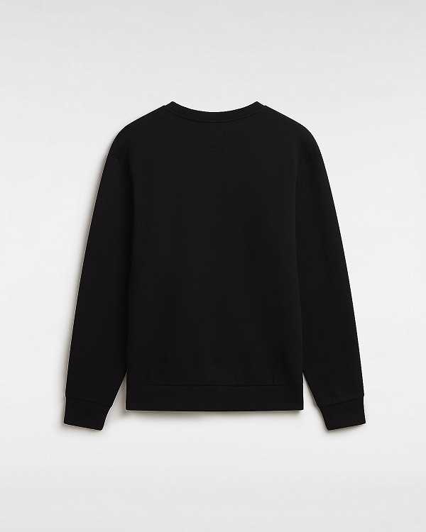 Black Vans Essential Relaxed Crew Men Sweatshirt | VN7964583